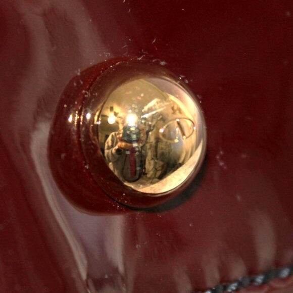 Valentino Garavani Burgundy Patent Leather Tote Bag - Picture 5 of 14